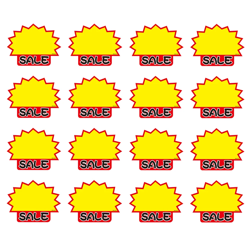 

50 pcs Tags Stickers Promotional Price Signs Retail White Card Advertising Signs Promotional Labels Folder Tab File Bag Tag