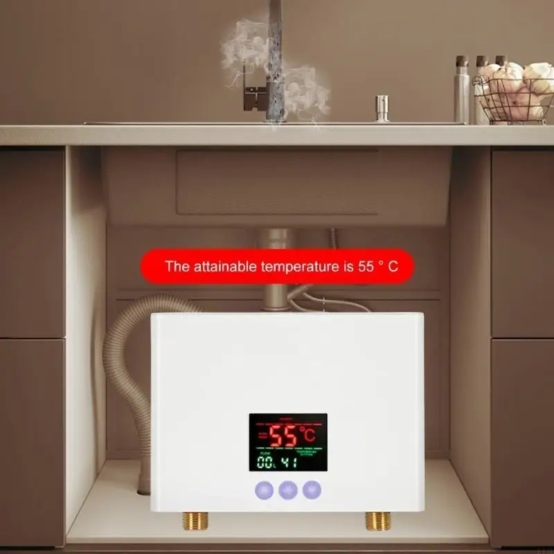 U1JE 3000W Máy nước nóng không có xe tăng điện với điều khiển từ xa và LED Hiển thị tiết kiệm không gian dưới hệ thống nước nóng