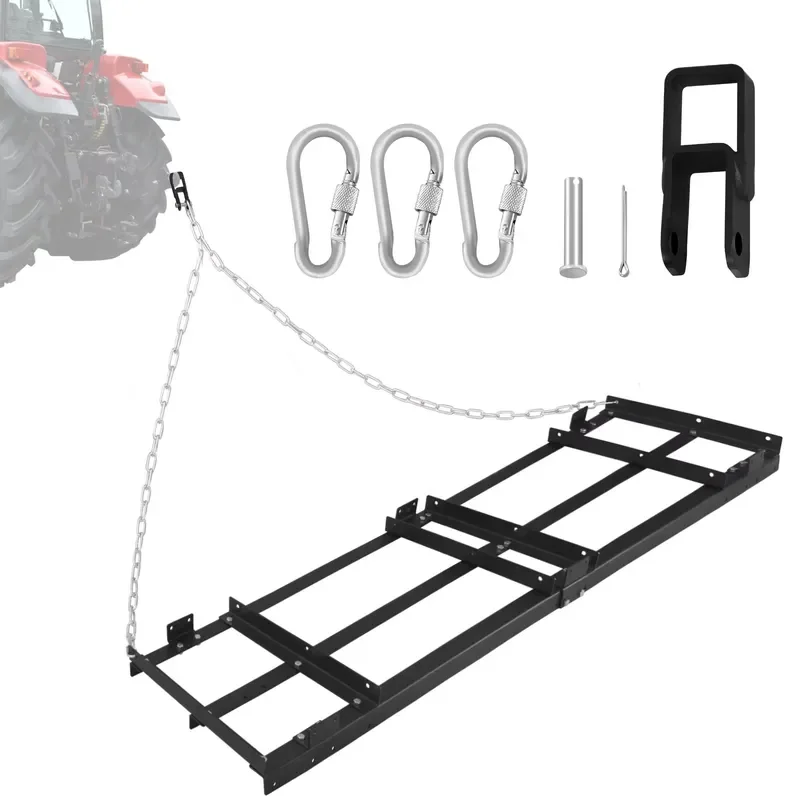 Drag Harrow Driveway Grader Landscape Power Rake for ATV UTV Tractor Mower Tow Behind Yard Lawn Leveling Tool