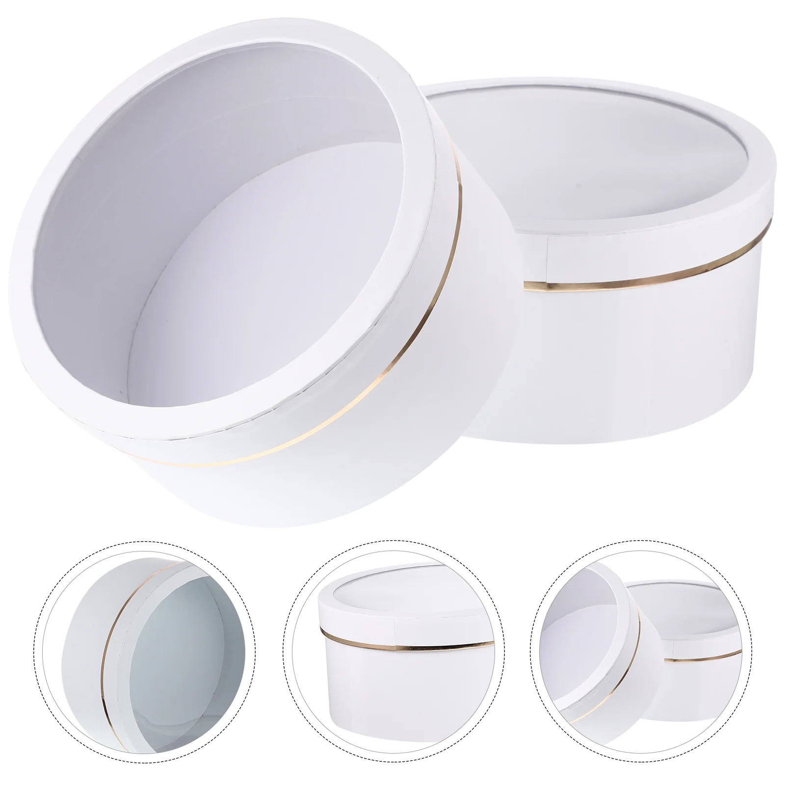 

2 Pcs PVC Flower Gift Box Lid Cupcake Boxes for Arrangements Floral Favor Snack Bridesmaid
