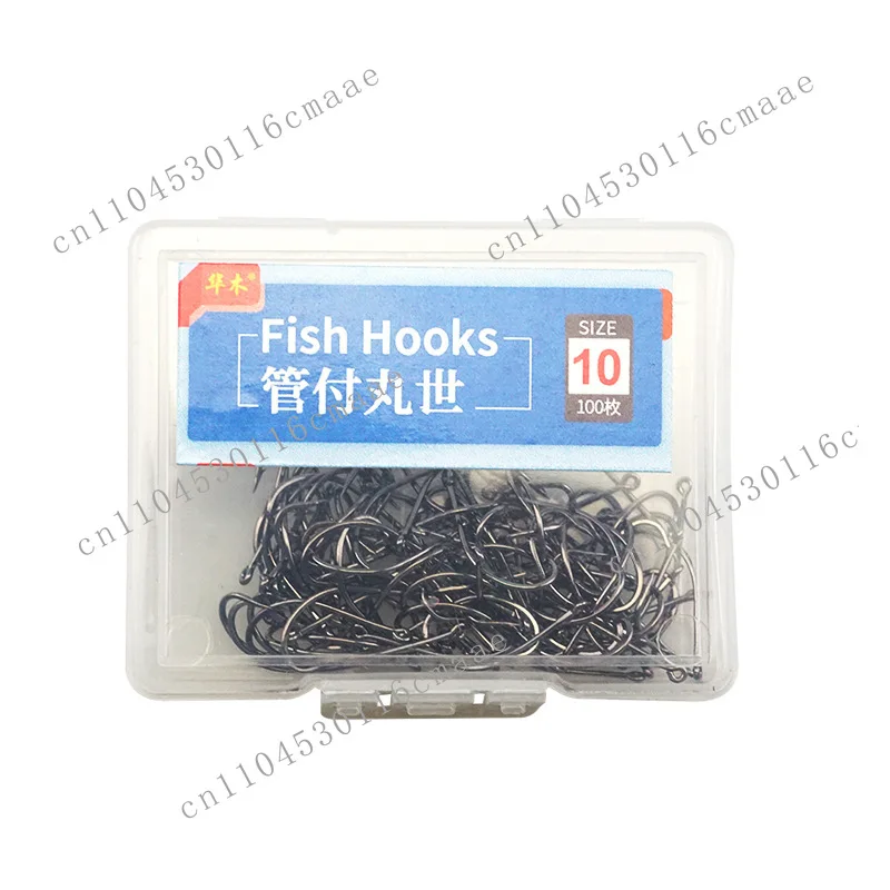 Boxed Ganfu Maruse Tubular Connection Long Shank Slim Bend with Barbed Hook Single Hook Carp Trench Fishing Hook
