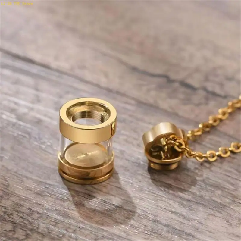 W3JE Memorial Necklace Ashes Container Locket Cremation Neck Jewelry for Ashes/Hair