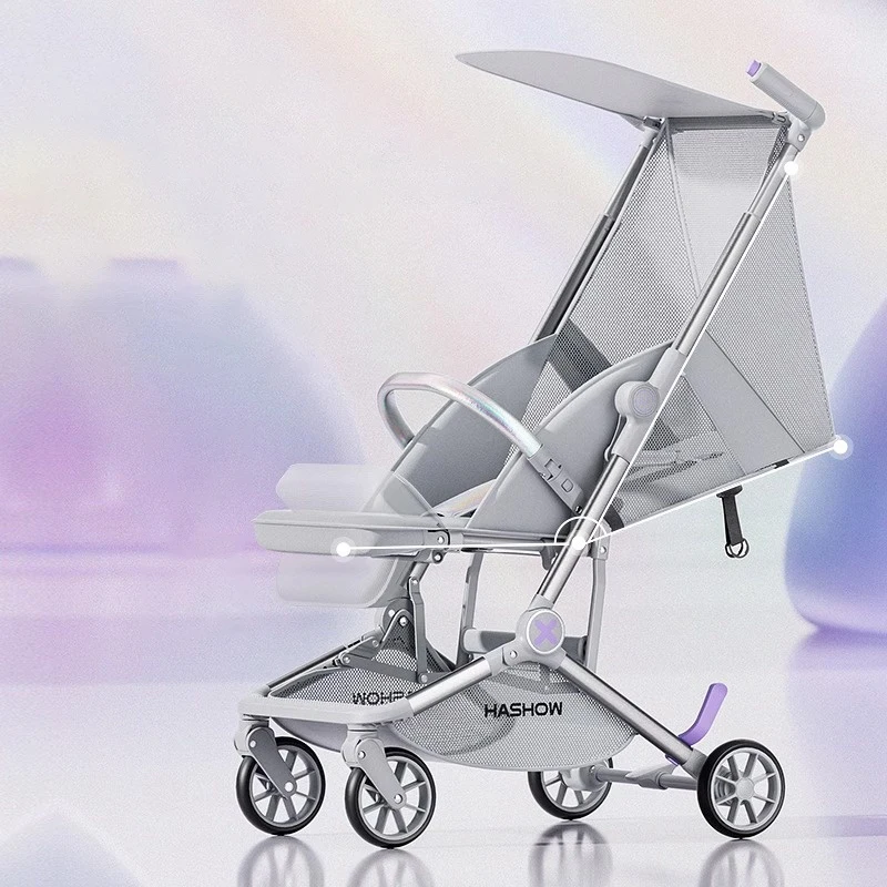 Lightweight Stroller Foldable Sitting and Reclining Pocket Stroller 0-6 years old Children's Outing Travel Stroller