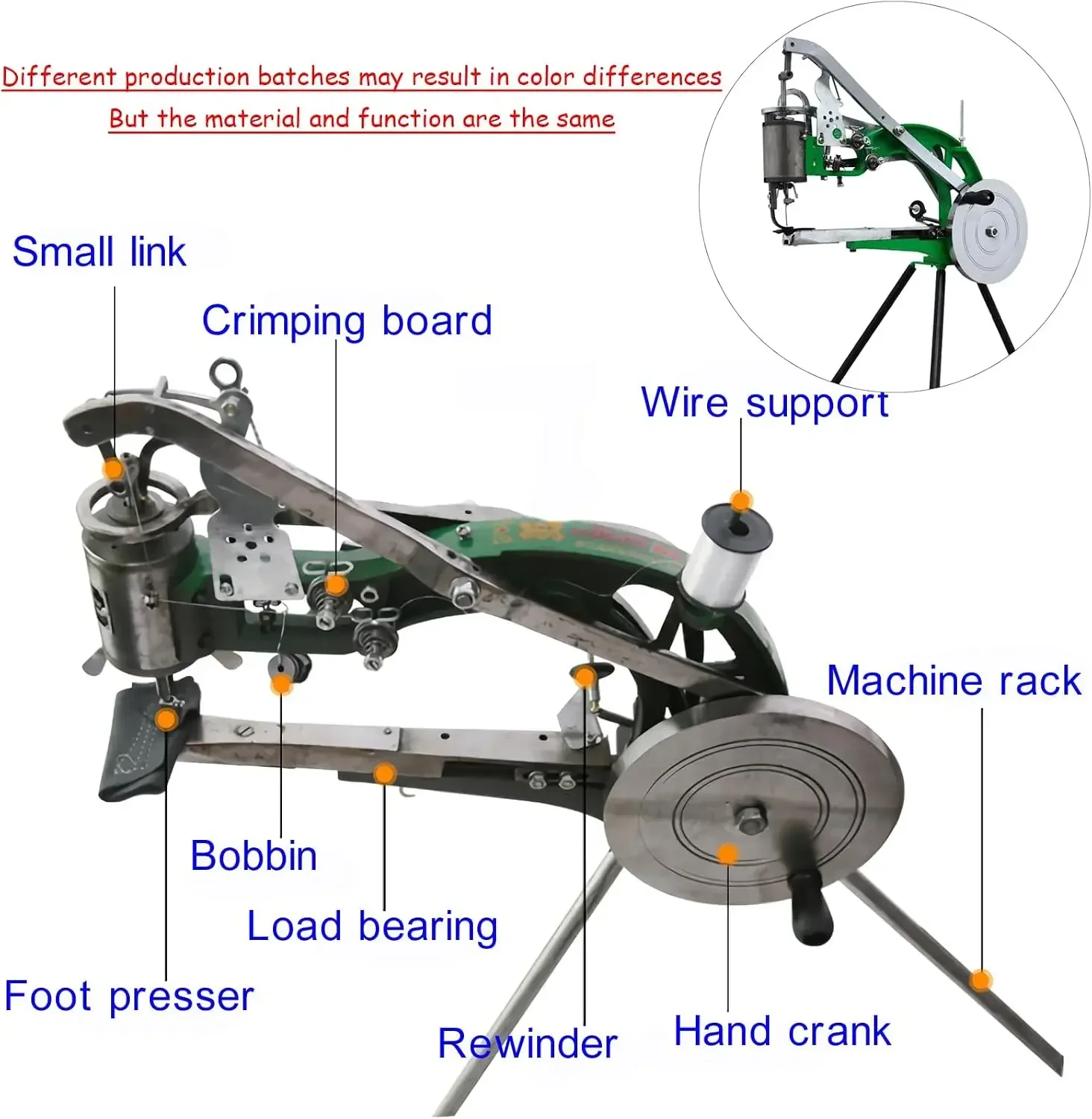 Cobbler Sewing Machine Manual Leather Cobbler Shoe Repair Machine Dual Cotton Nylon Thread with CD Instruction for Shoes