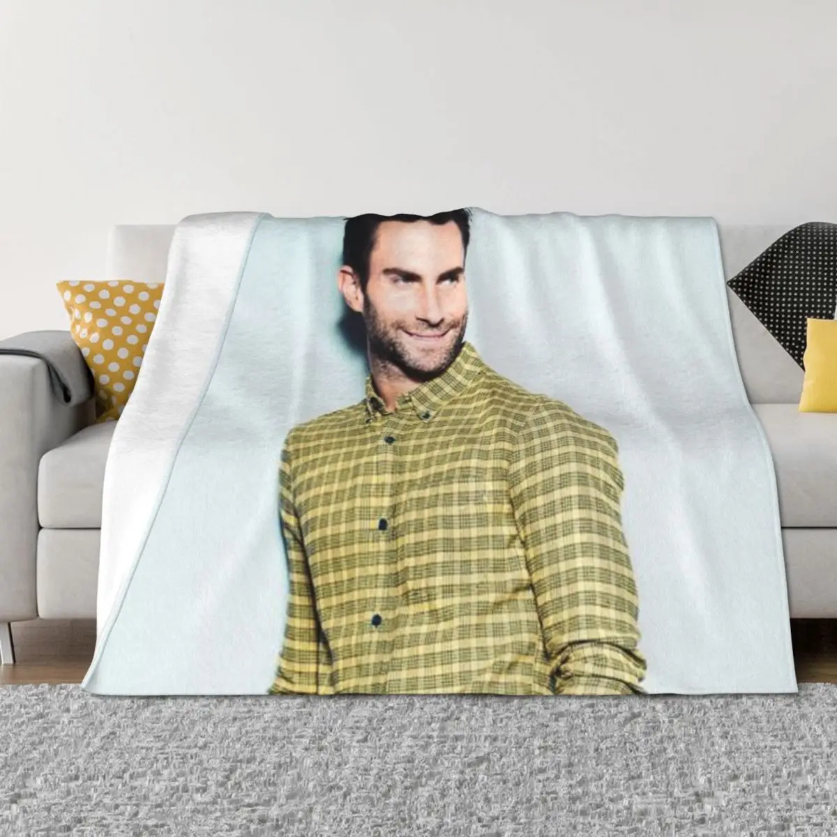 

adam levine Throw Blanket Flannel Fabric Picnic Soft Luxury Designer Blankets