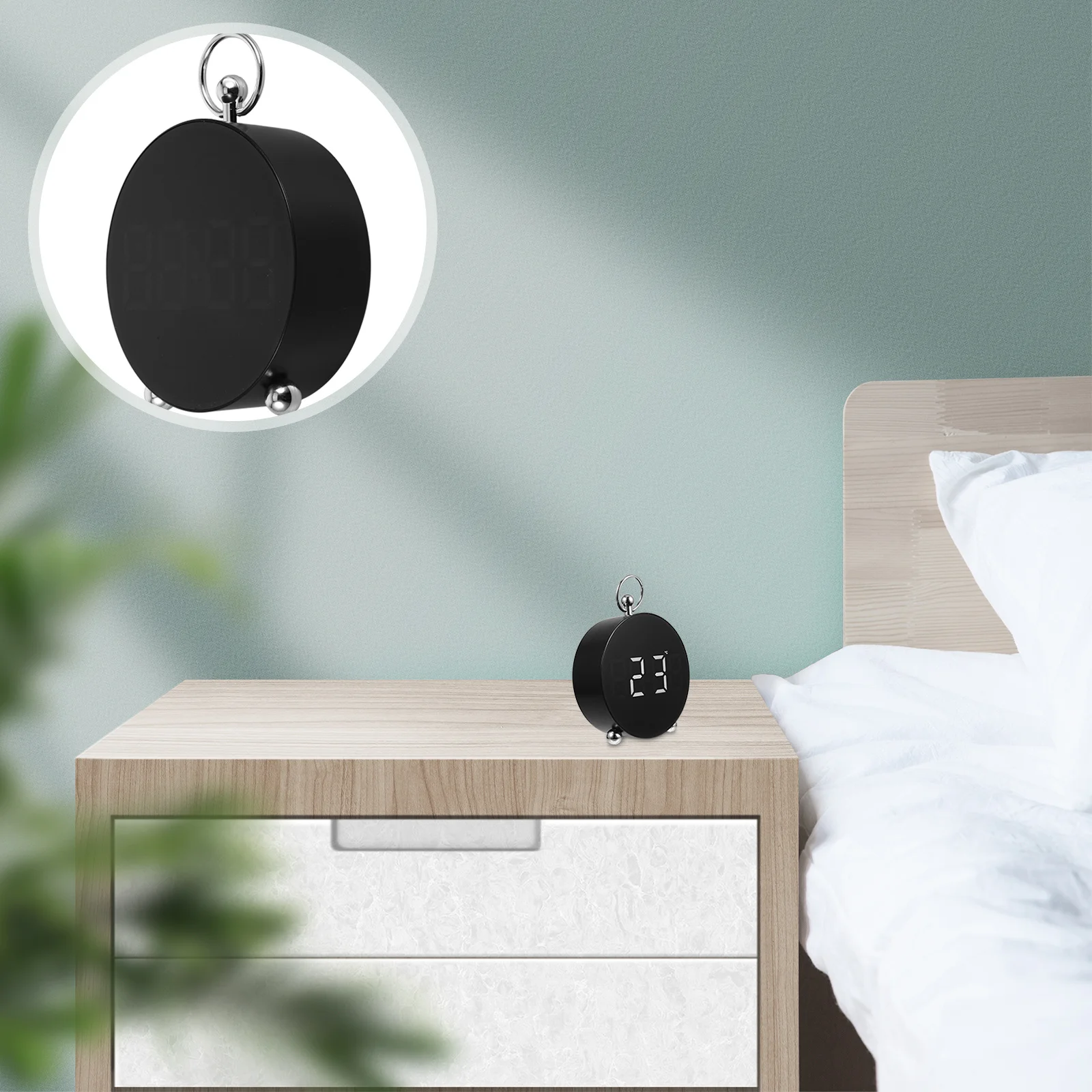 

Led Bedside Clock Digital Alarm Clock Large Display Compact Small Size For Bedroom Office Kitchen Operated Abs Sturdy