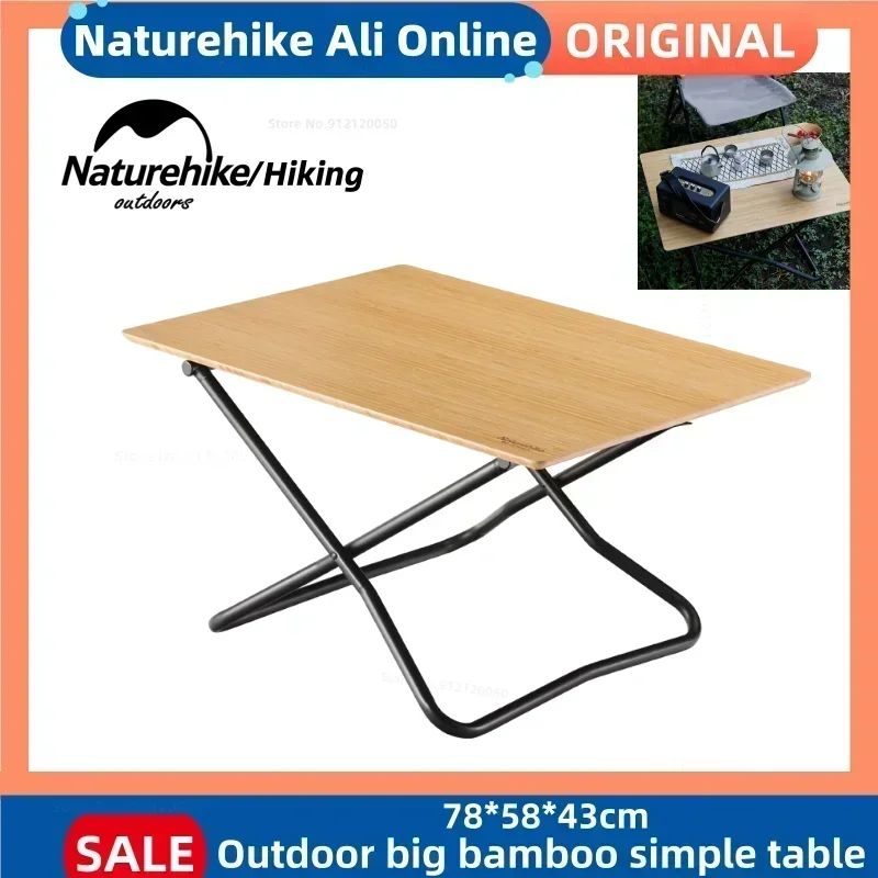 

Naturehike Outdoor Big Bamboo Simple Table Insect Proof Anti-mildew Portable Camping Folding tourist Picnic Dining mesa exterior