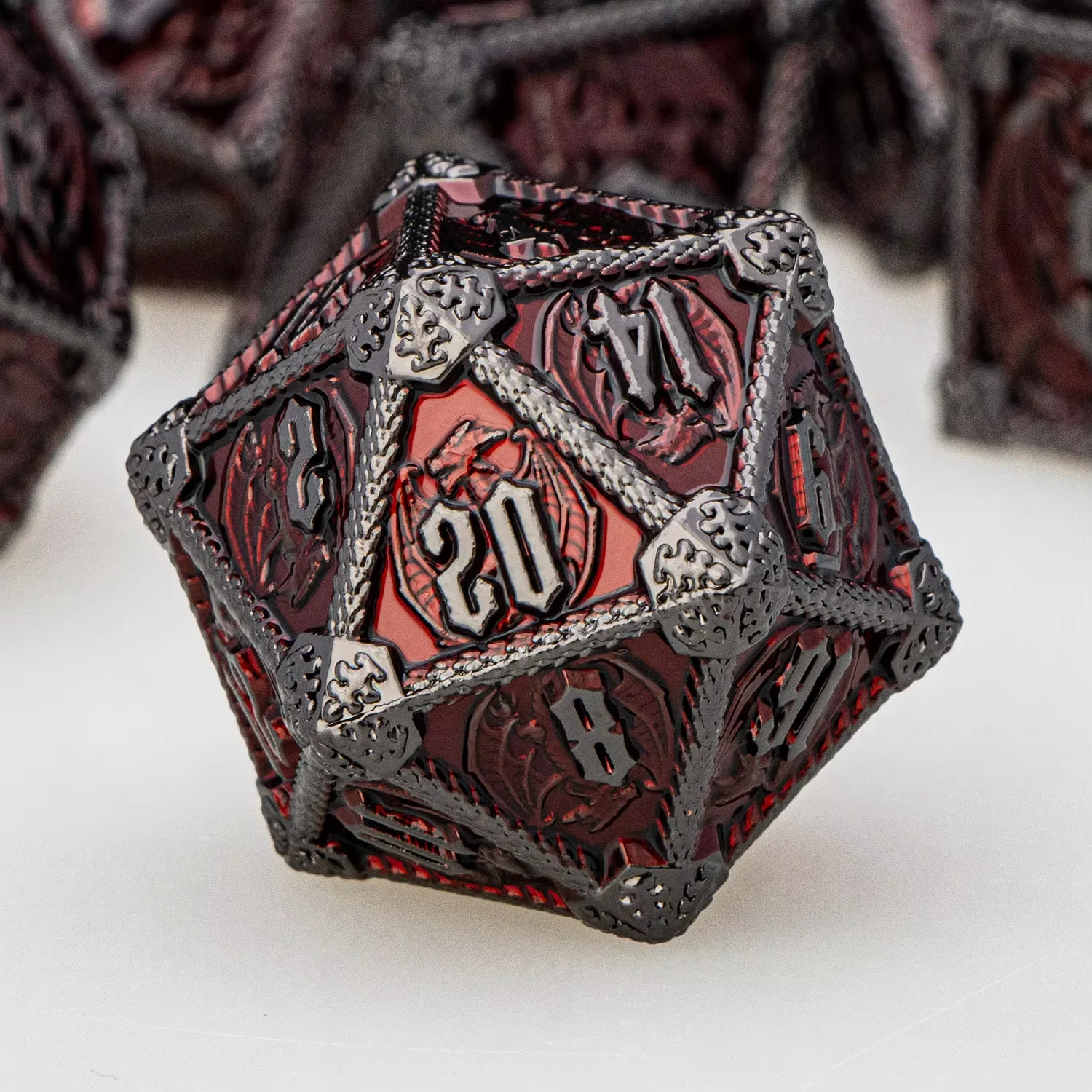 

7PCS Metal DND Dice Dungeon and Dragon D&D Polyhedral Dice Set RPG D and D Dragon Dice Set Role Playing Games D20 D12 D10 D8 D6