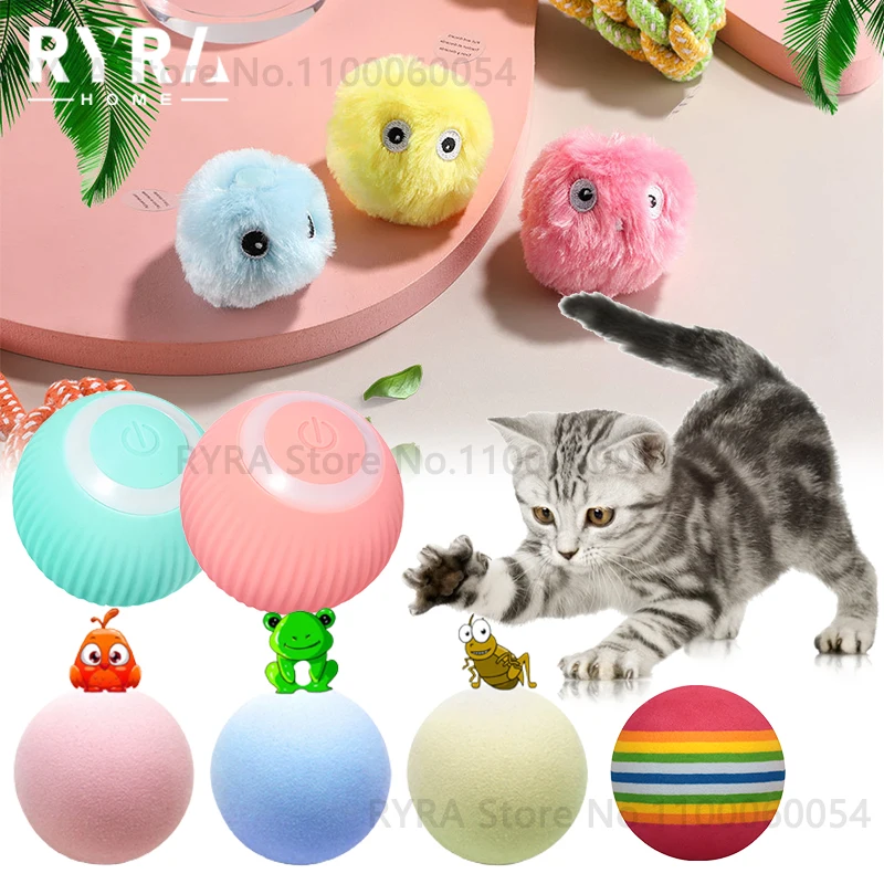 Interactive Ball Cat Toys Gravity Ball Smart Touch Sounding Toys Interactive Squeak Toys Ball Simulated Call Pet Cat Accessories