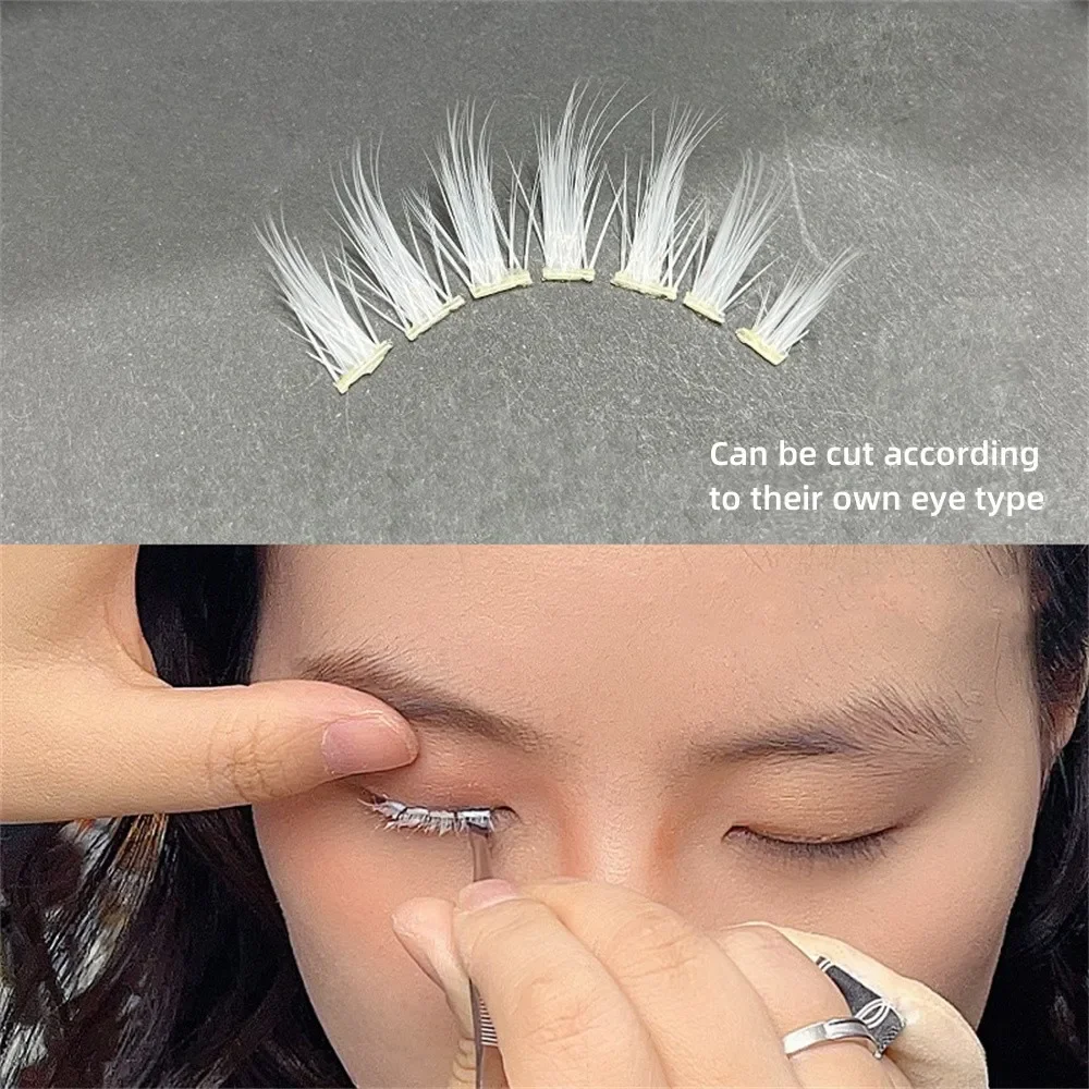 3Pairs of White Natural Crossed False Eyelashes Bushy Extension Anime Imitation Cosplay Exaggerated Makeup White False Eyelashes