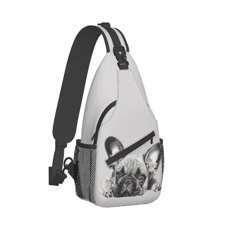 Franse Bulldog Frenchie Dog Sling Crossbody Rugzak Mannen Custom Schoudertas Voor Reizen Wandelen Dagrugzak