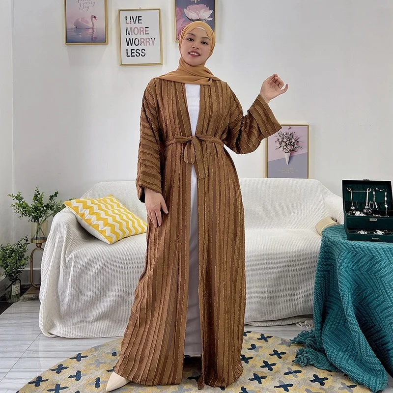 Cárdigan Abaya de capa abierta para mujer, Túnica musulmana de Dubái, vestido elegante para mujer musulmana, abrigo musulmán para mujer 2022