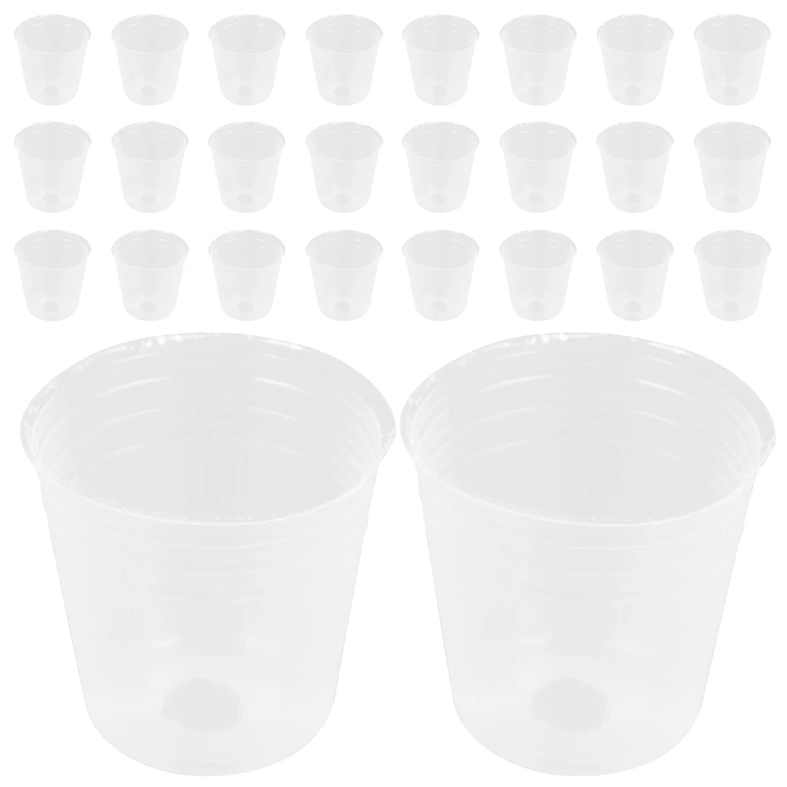 

50 Pcs Orchid Pot Pots Nursery Cup Plant Plastic Clear Transparent Basin with Drainage Starter Large