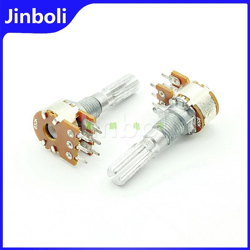 2PCS 12 Type B50K 6Pins Dual Computer Speaker Amplifier Audio Treble And Bass Volume Potentiometer