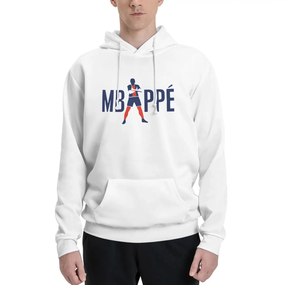 France Football Team Kylianer And Mbappﾩ And Mbappe Couples Plus Velvet Hooded Sweater Casual Graphic Hooded rope pullover