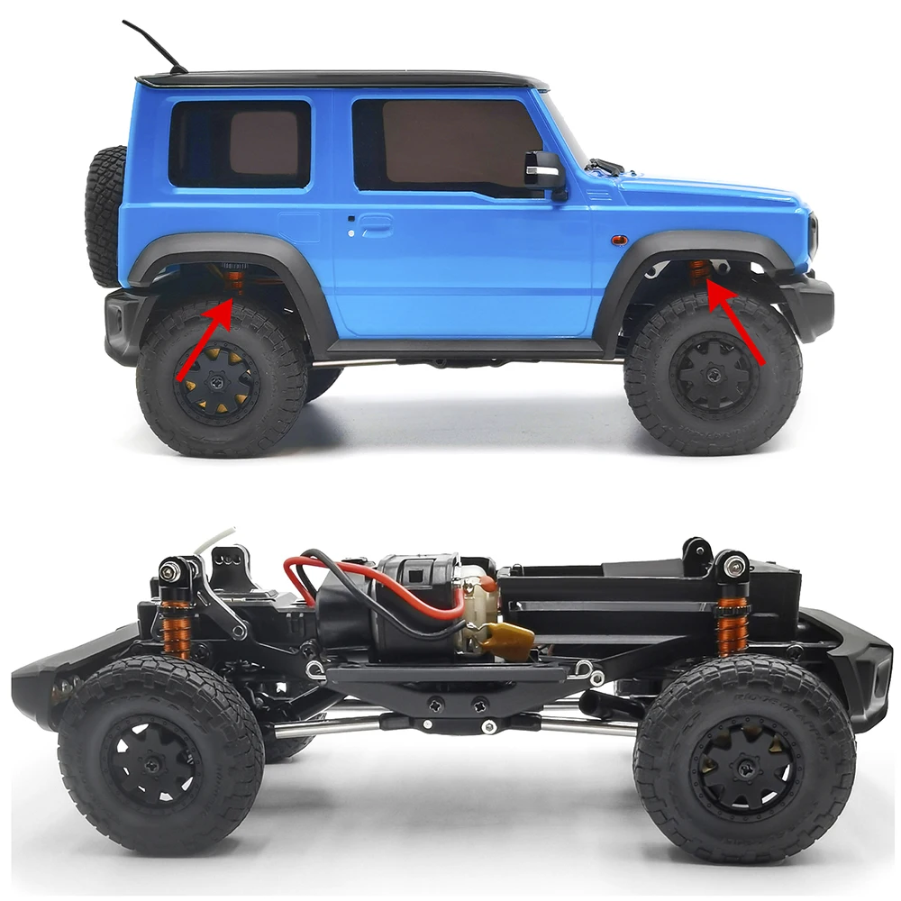 YEAHRUN 4Pcs Metal Alloy Shock Absorber Damper for Kyosho Jimny 1/18 MINI-Z 4x4 32521 Runner Hilux 1/24 RC Car Upgrade Parts