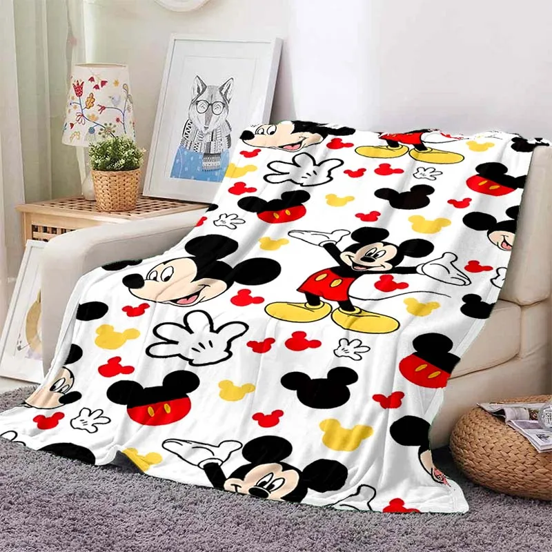 

Multi-Size Mickey Mouse and Friends Cartoon Blanket Fluffy Children and Adults Luxury Gifts Perfect for Home Travel Camping RV
