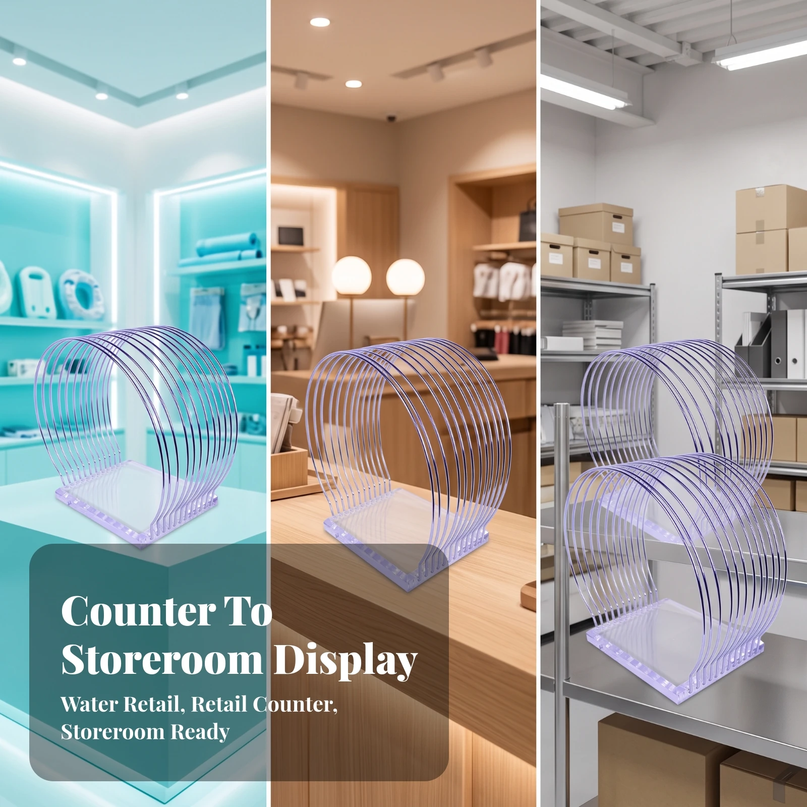 Swim Cap Display Rack Clear Swimming Cap Display Stand Space-Saving Sturdy for Retailers, Retail Stores, Showroom Shelves - view 6