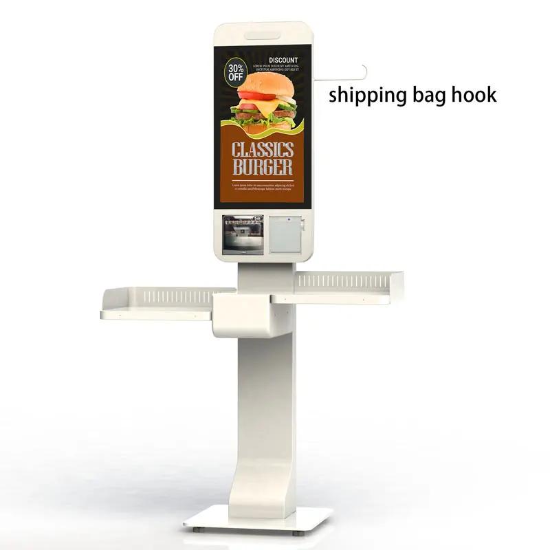 Cashless POS Fast Food Self Service Order Payment Terminal Kiosk Floor Stand Machine  Restaurant 23.8 Inch Touch Screen