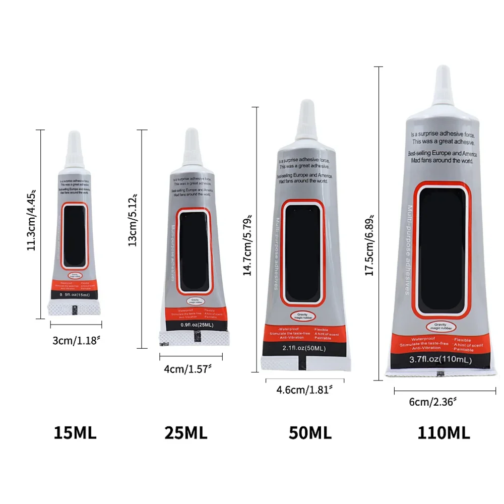 

Clear Soft When Drying Contact Phone Repair Glue Universal Glass Plastic DIY Adhesive With Precision Applicator 15/25/50/110ML