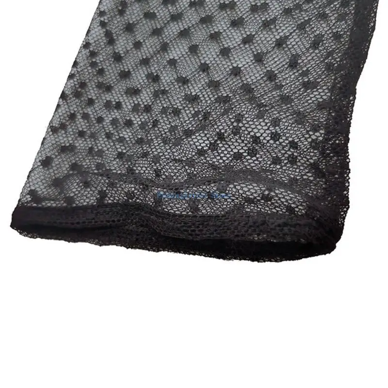 

652B Decorative Cuff Sleeves Black Long Lace Gloves Halloween Cocktail Party Dress Up