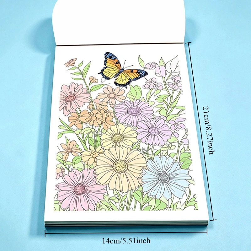Little Doodles Nature Animal Coloring Book 24 Pages, Whimsical Forest Creature Mindful Relax Art Workbook for Adults