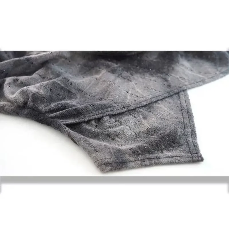 브이넥 타이다이 탑 여성용 2025 봄 가을 디자인 트럼펫 긴팔 니치 이너 셔츠