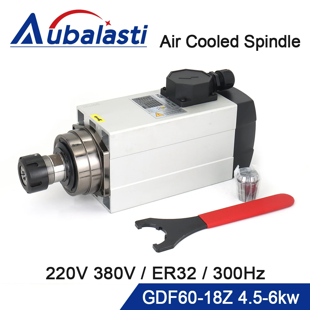 Aubalasti-o ar do Cnc Refrigerou o Motor do Eixo Máquina de Trituração do Router 380v 220v 18000rpm Er32 300hz Gdf6018z Hqd 4.5kw 6kw