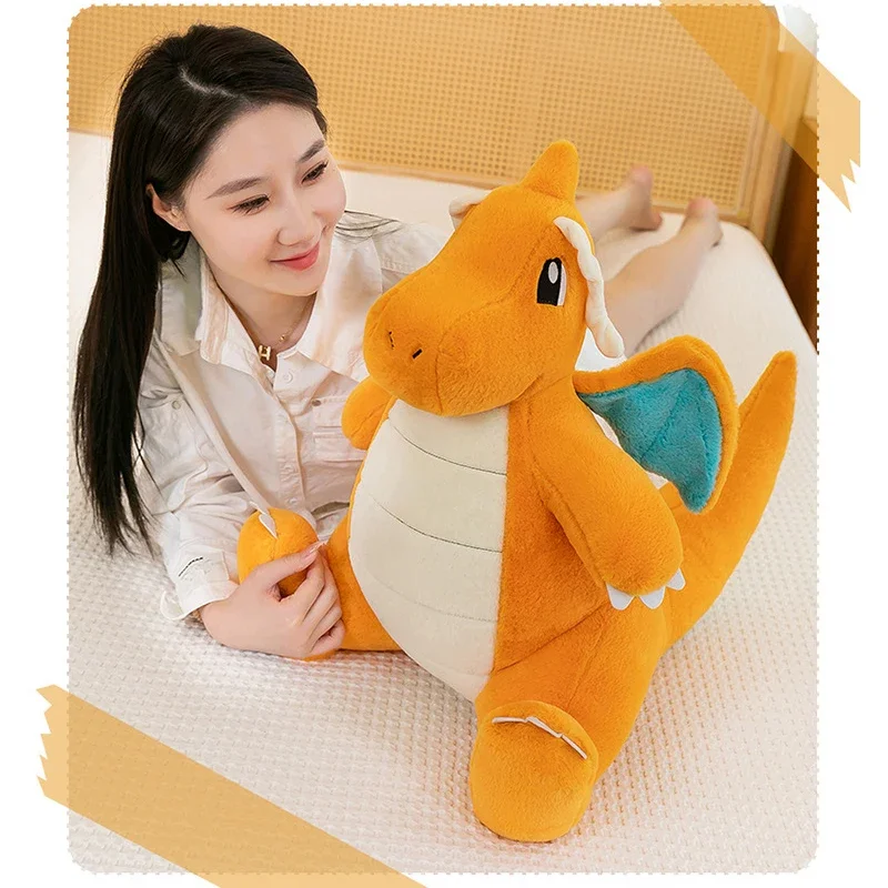 30/80cm Pokemon Plush Toys Dragonite Large Anime Doll Cute Pillow Cartoon Giant Pokémon Plushie Stuffed Gift for Kids Christmas