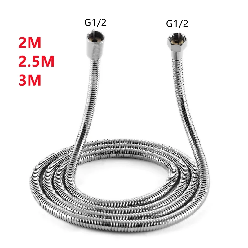2m/2.5m/3m Optional Thicken Shower Hose 304 Stainless Steel General Soft Water Pipe Shower Pipe Bathroom Accessories