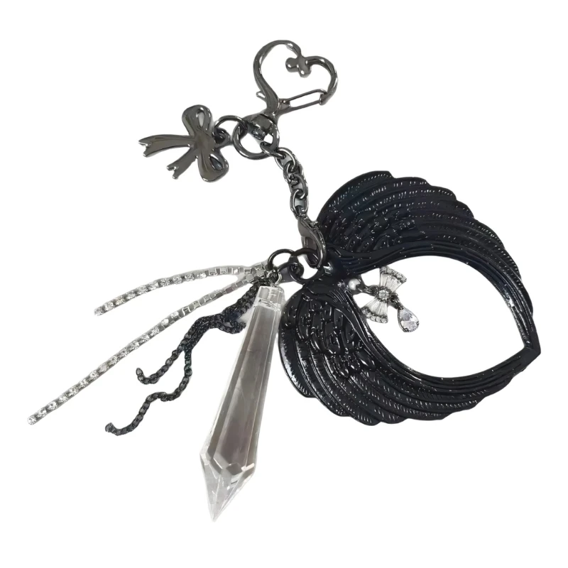 367C Angel Wing Keychain For Personalizing Bags Or Keys Stylish Gothic Jewelry