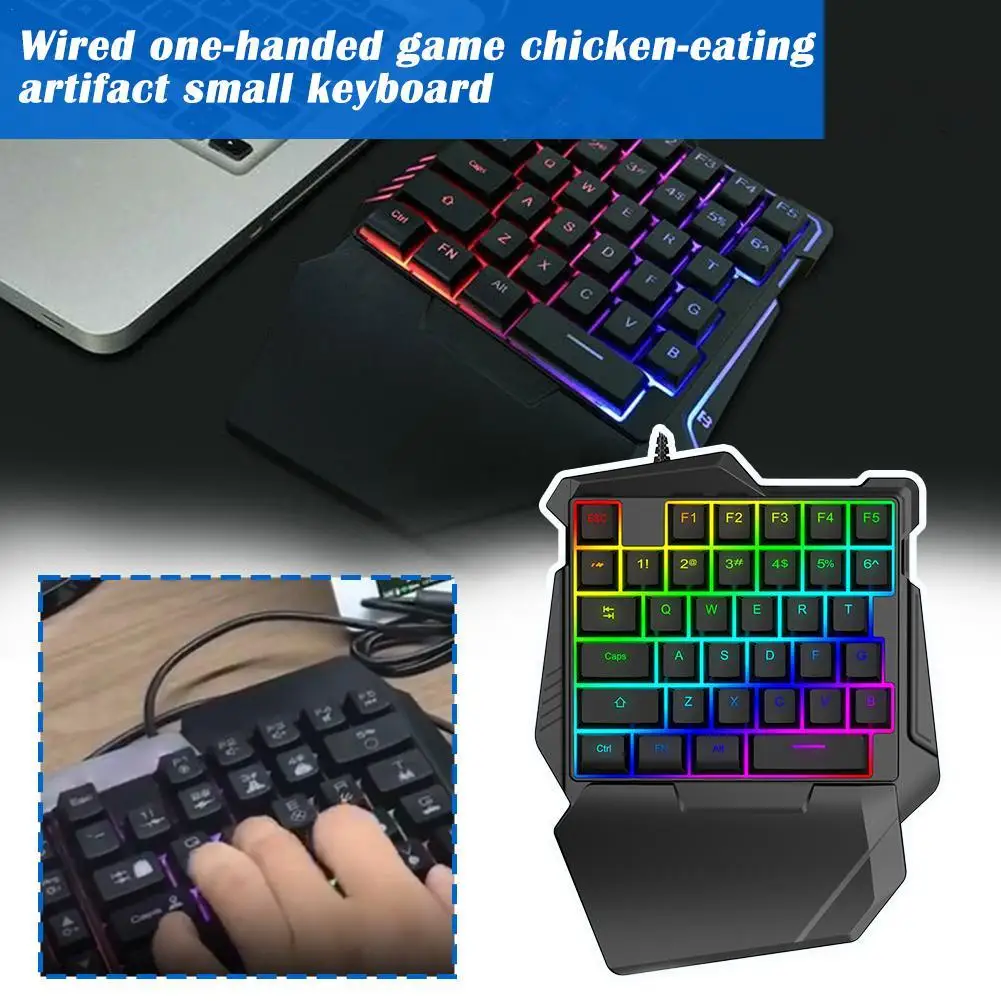 

Gamwing G7 Silent Wired One-handed Gaming Keyboard Colorful RGB Backlight Custom Macro Suspension Wrist Rest Ergonomic Design