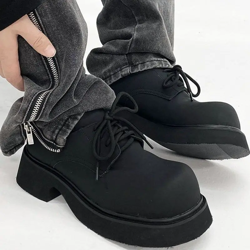 Derby Men's High-Grade Vibe Style Daddy Leather Shoes Women's Fashionable Couple Thick-Soled High Street Niche