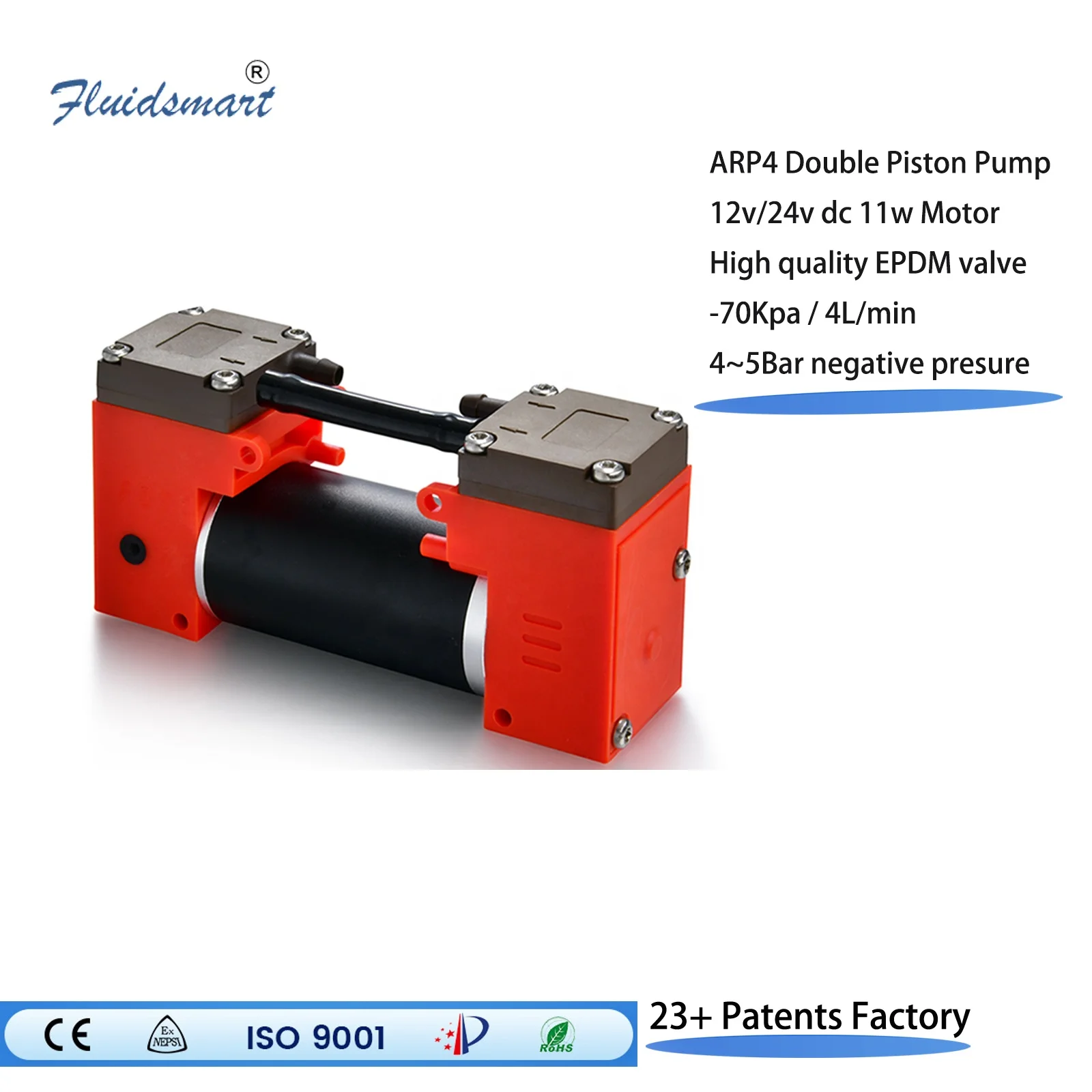 ارتفاع ضغط منخفض الاهتزاز مايكرو مضخة الحجاب الحاجز 24 فولت تيار مستمر فرش السيارات المكبس مضخة تفريغ مضخة ضاغط الهواء #4