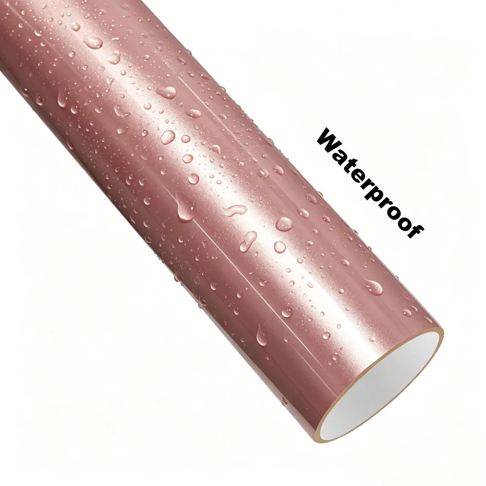 Rosafarbene Metallic-Autofolierung Farbwechsel-Vinyl PET Blasenfreie Auto-Außendekoration PVC-Aufkleber Auto-Zubehör