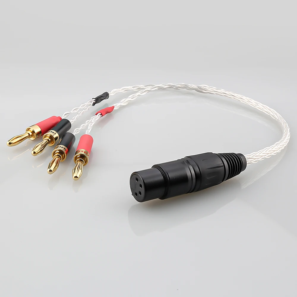 単結晶OCC銀線HIFIスピーカーケーブル3mペア　バナナプラグ 6N単結晶OCC銅導体 スピーカーケーブル Yラグ | WAPAN株式会社