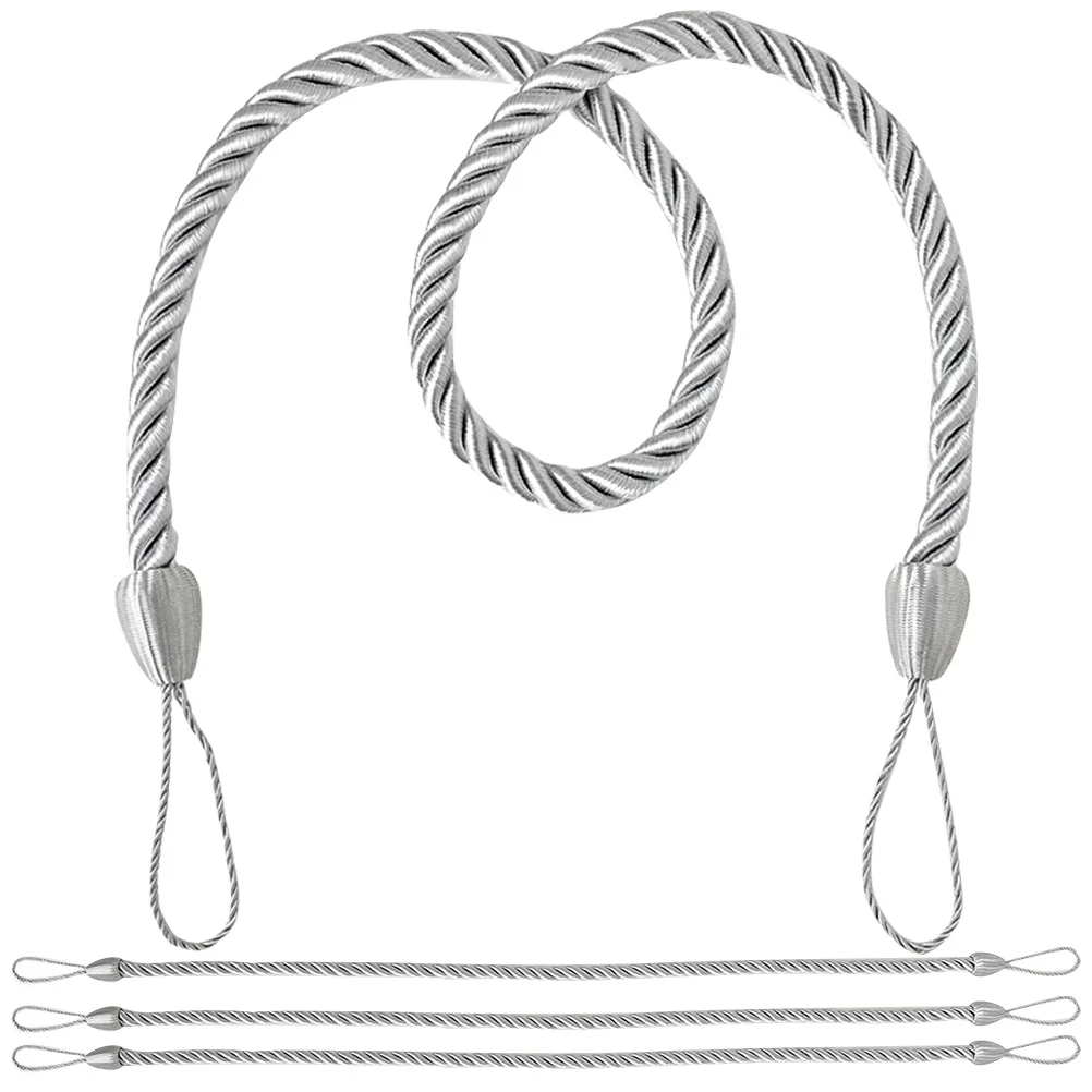4Pcs Rope Curtain Tiebacks Set Smooth Edge Durability for Office Home Window Curtain Fixing Tying Decoration Accessory