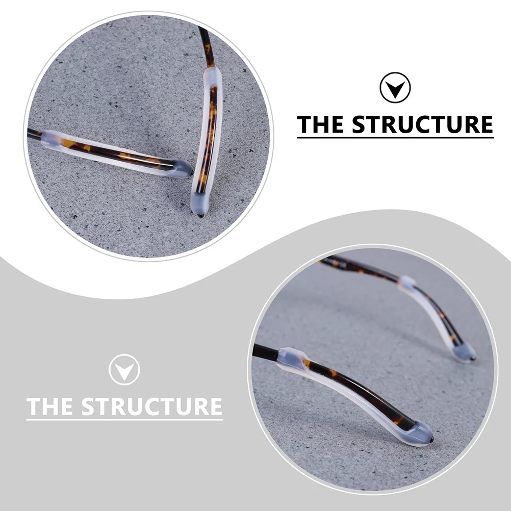 미끄럼 방지 실리콘 안경 안경 도구, 선글라스 다리 커버, 사원 슬리브 끝 팁, 10 쌍