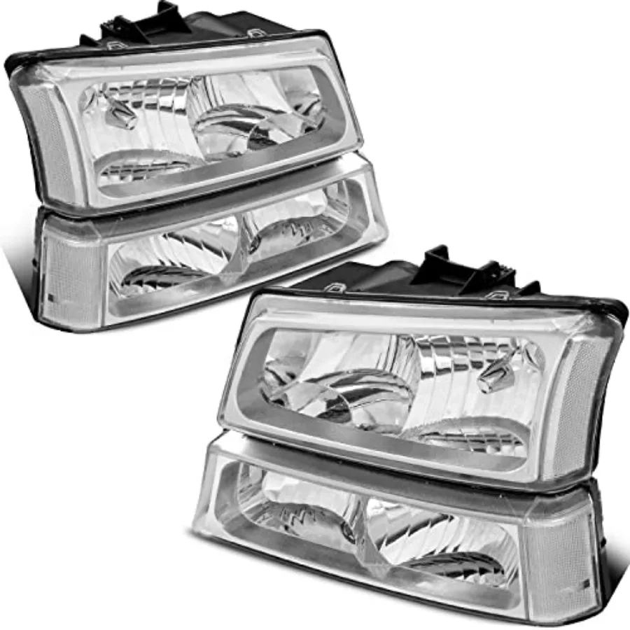 

Фара в сборе, совместимая с Chevrolet Silverado/Avalanche 1500/2500 2003-2006 годов, передняя лампа с хромированным корпусом и прозрачной линзой