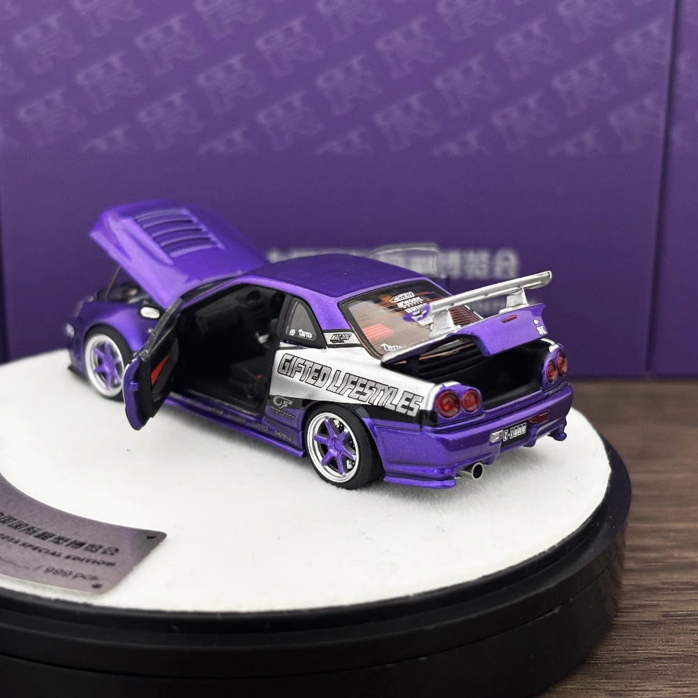 

Stocks PGM 1/64 R34 Purple Color Diecast Car In 2025