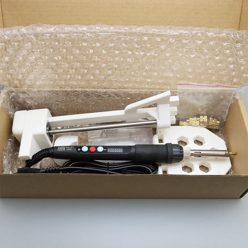 Heat Insertion Brass Nut Machine Manual ABS Easy DIY Heating Set Tool Soldering Iron for 3D Printing Plastic Threaded Insert Nut