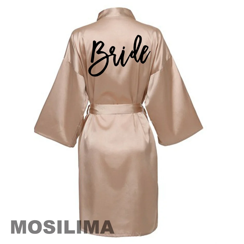 Wedding Bride Bridesmaid Robe Dressing Gown Sexy Women Bathrobe Nightgown Short Sleepwear Casual Kimono SP041