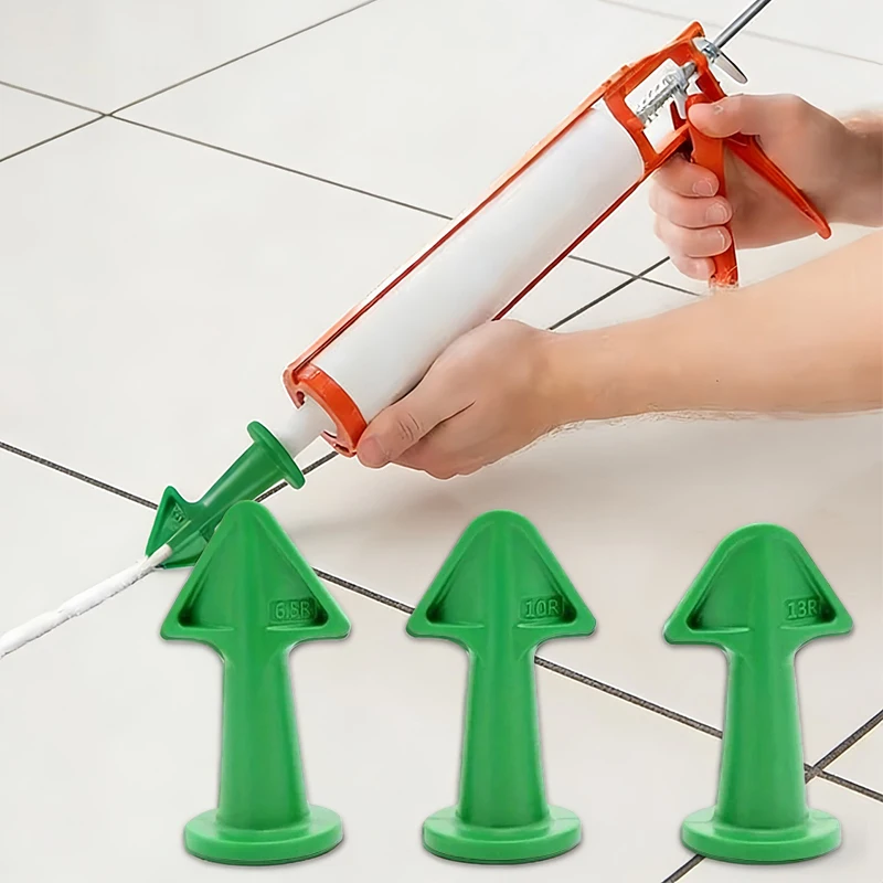 3Pcs/set Caulk Tip Tool Caulking Tips Set Silicone Caulk Applicator Tools Reusable Nozzles for Finishing Grout and Sealant
