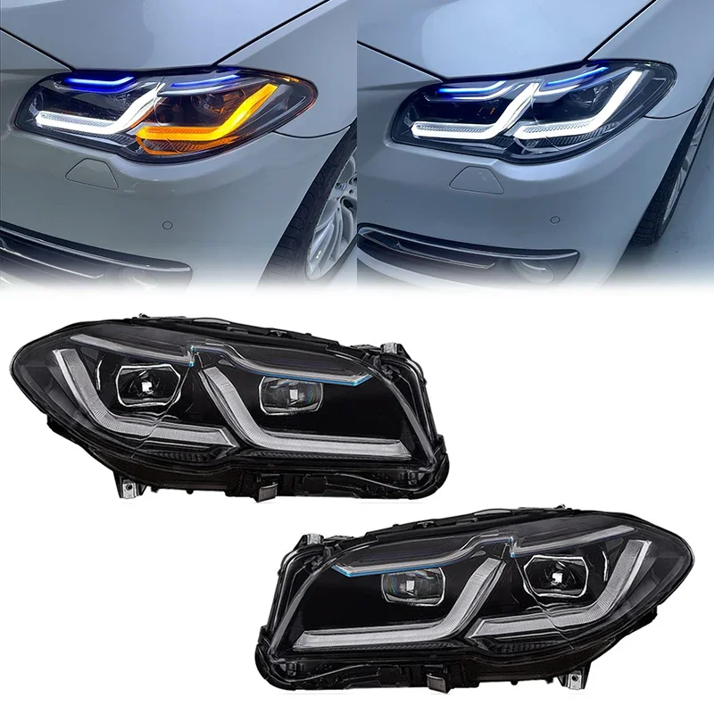 2PCS LED Headlights For BMW F10 F18 M5 520i 520d 530i 530d LED DRL Turn Signal Lights for BMW F10 F18 2010-2017 Car Accessories