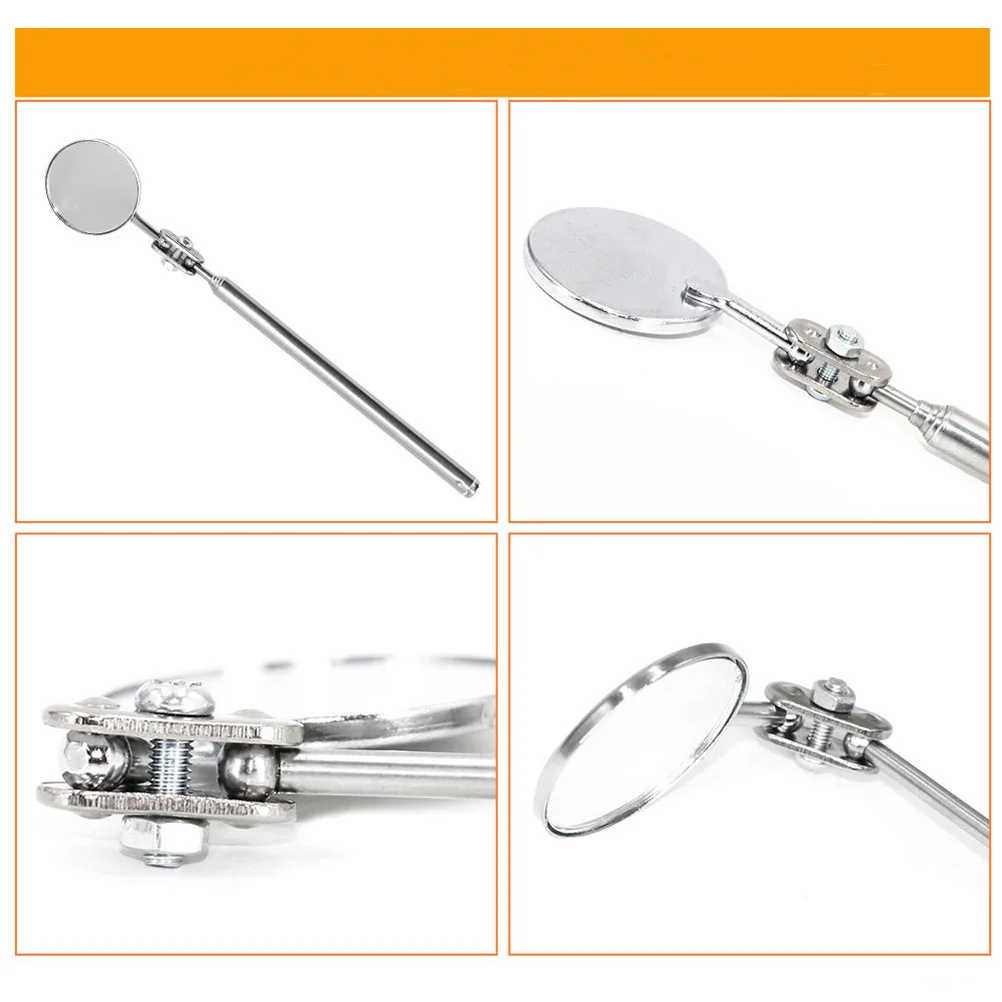 

50Mm Telescopic Reflector Folding Inspection Mirror for Car Engine Timing Marks Hidden Parts Detection Welding Chassis Silver