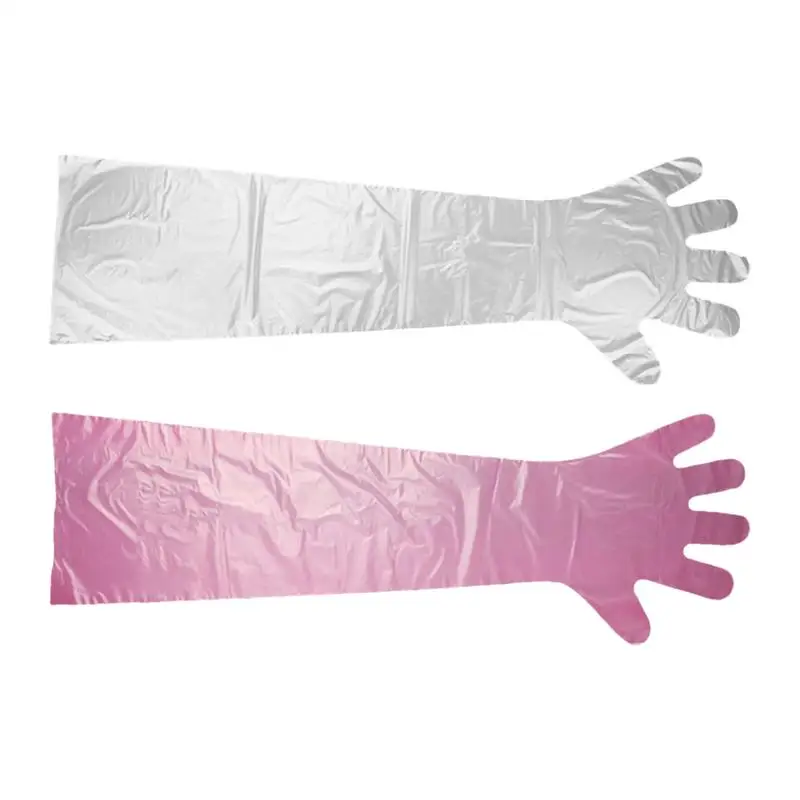 Veterinary Insemination Long Arm Gloves 33.4inch 50PCS Artificial Insemination Gloves Disposable Extra Long Sleeve Full Arm