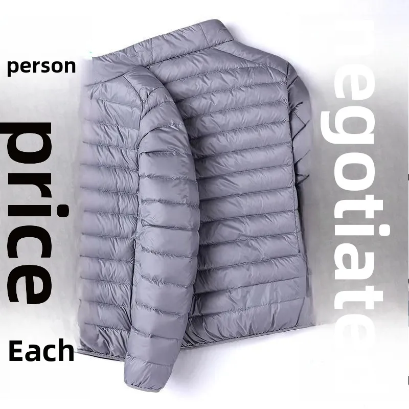 

Ultra-Lightweight ort down Jaet Men's Hooded Stand-Collar Coat Large Size Thin Sle Autumn Winter Cotton Clothes