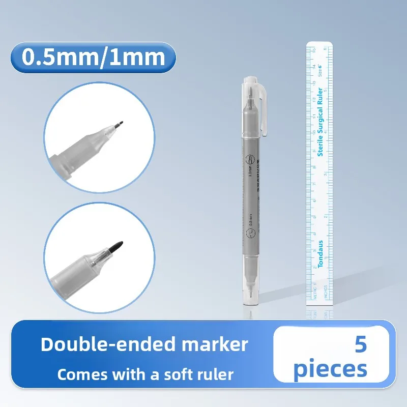 ChiJiaoDr Skin Surgery Marker Pen 5PCS Ethylene Oxide Disinfection Positioning Pen Medical