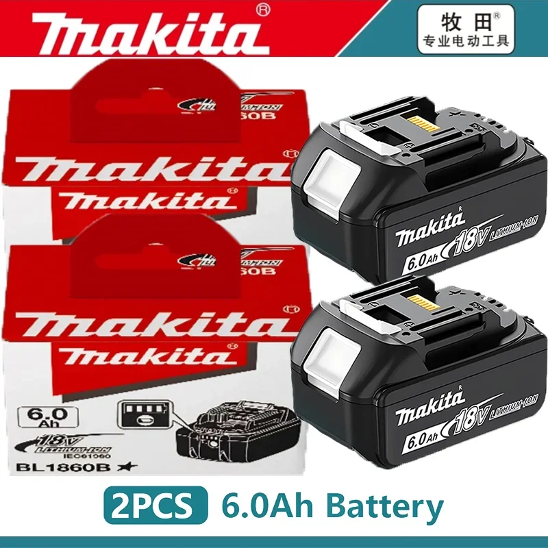 Echte Makita 18V batterij 6ah, met batterij-indicator Oplaadbare Makita-batterij, BL1830 BL1840 BL1850 batterij voor elektrisch gereedschap