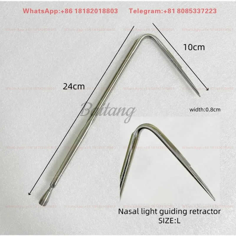 Stainless Steel Fiber Optic Lighted Retractor Baitang Nasal Light Guide Retractor Rhinoplasty Plastic Surgery Instrument
